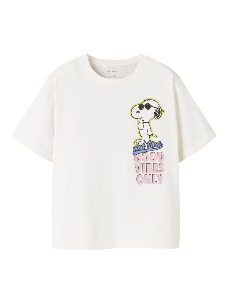 NAME IT KIDS - NKF DYLANA SNOOPY SS NREG TOP BOX SKY - Cloud Dancer