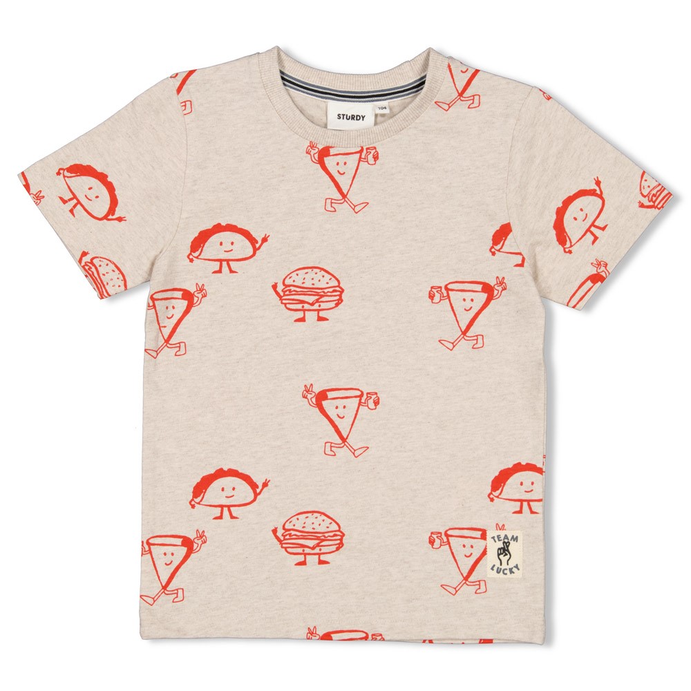 Sturdy - T-shirt AOP - Couch Club - Offwhite melange - 71700477