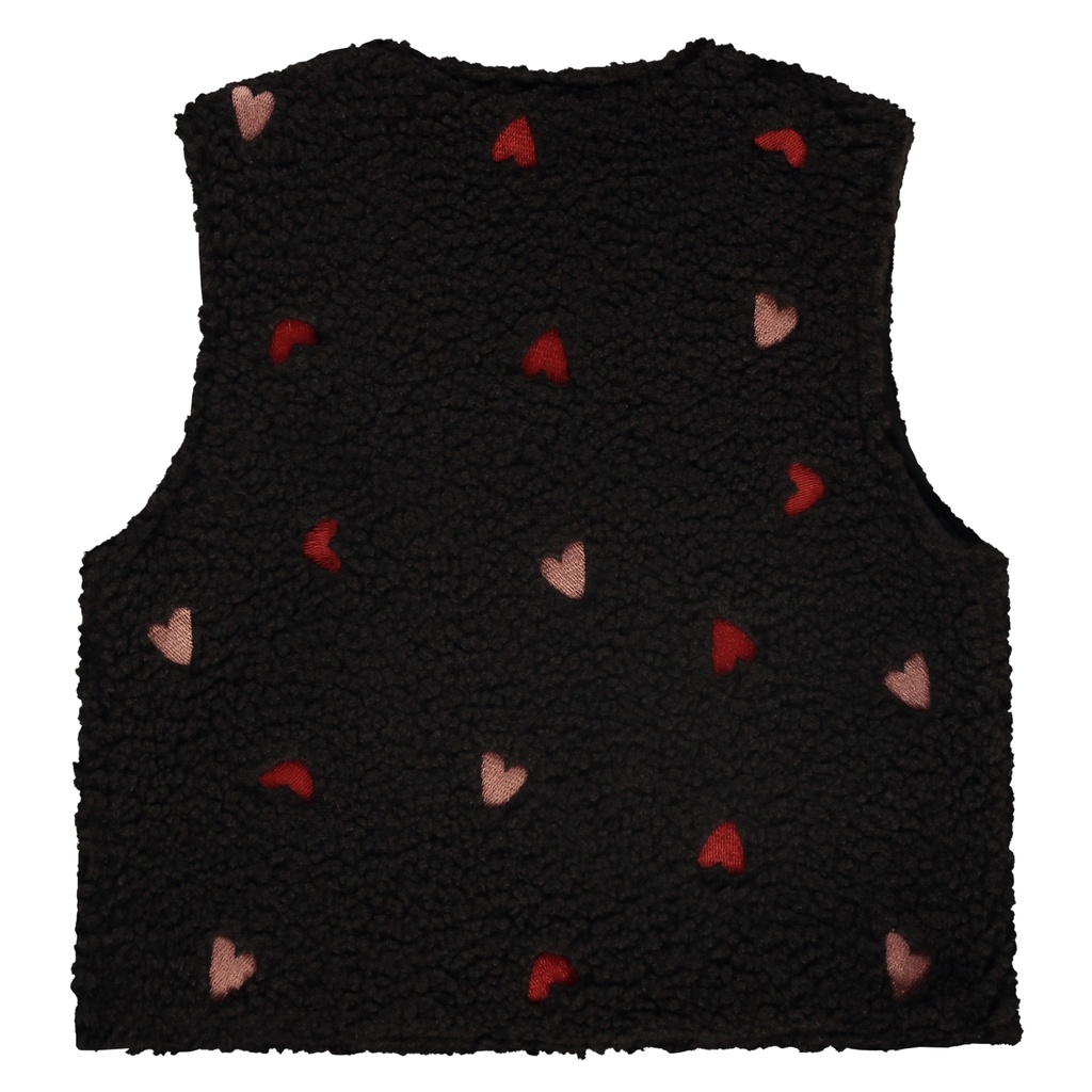 Stains & Stories - girls teddy gilet - Blackboard - SSA25608499-9002
