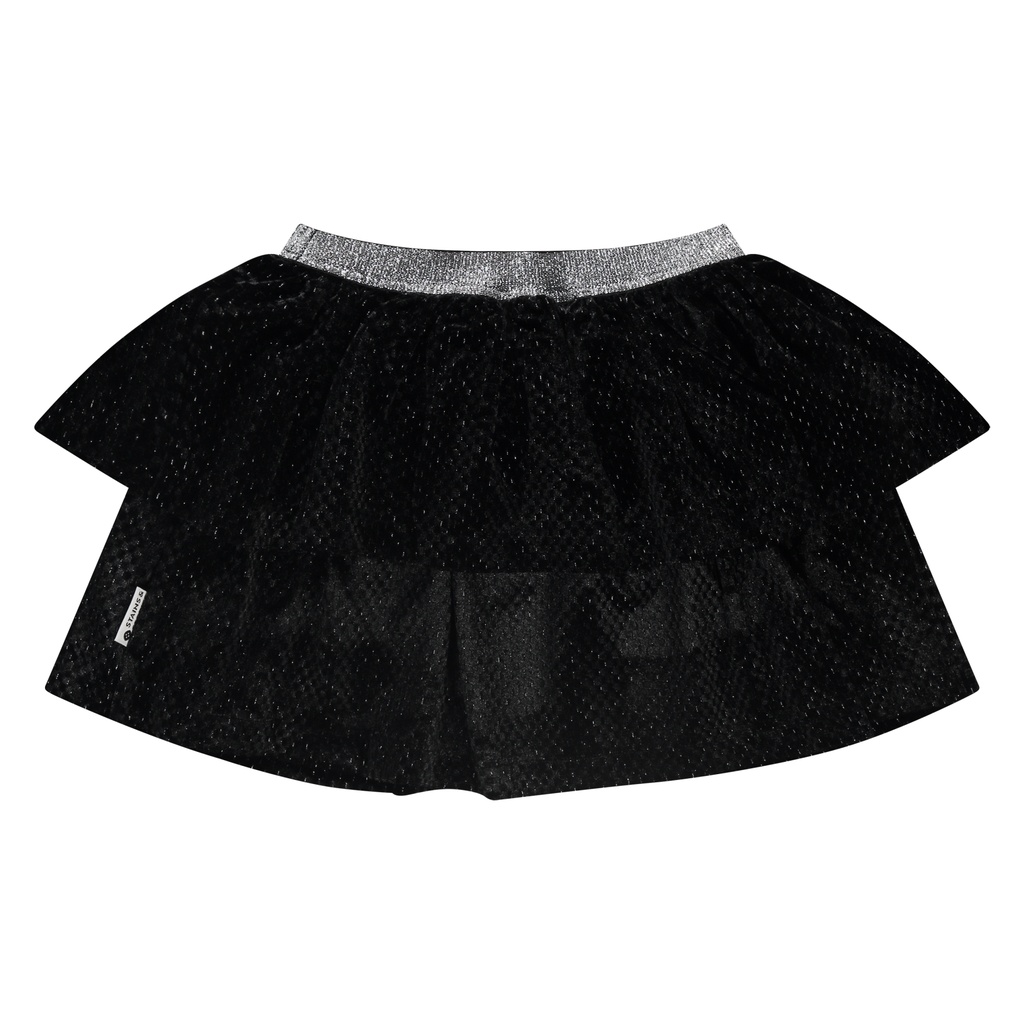 Stains & Stories - girls velvet skirt - Blackboard - SSA25608892-9002