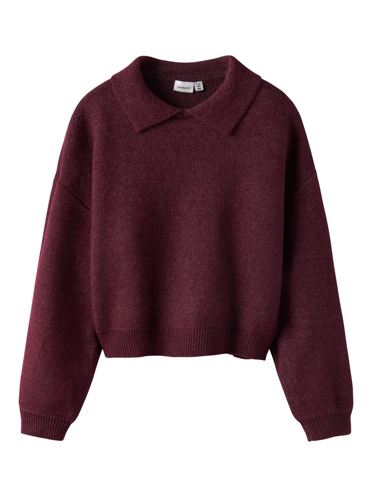 NAME IT KIDS - NKF SONIA LS POLO KNIT - Burgundy