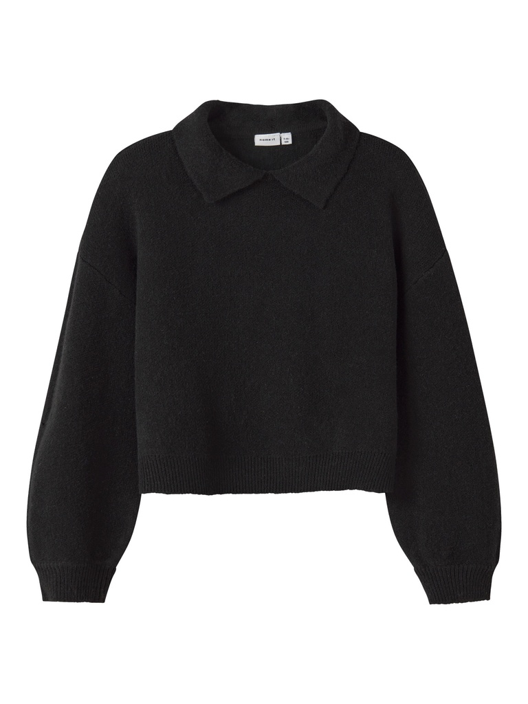 NAME IT KIDS - NKF SONIA LS POLO KNIT - Black