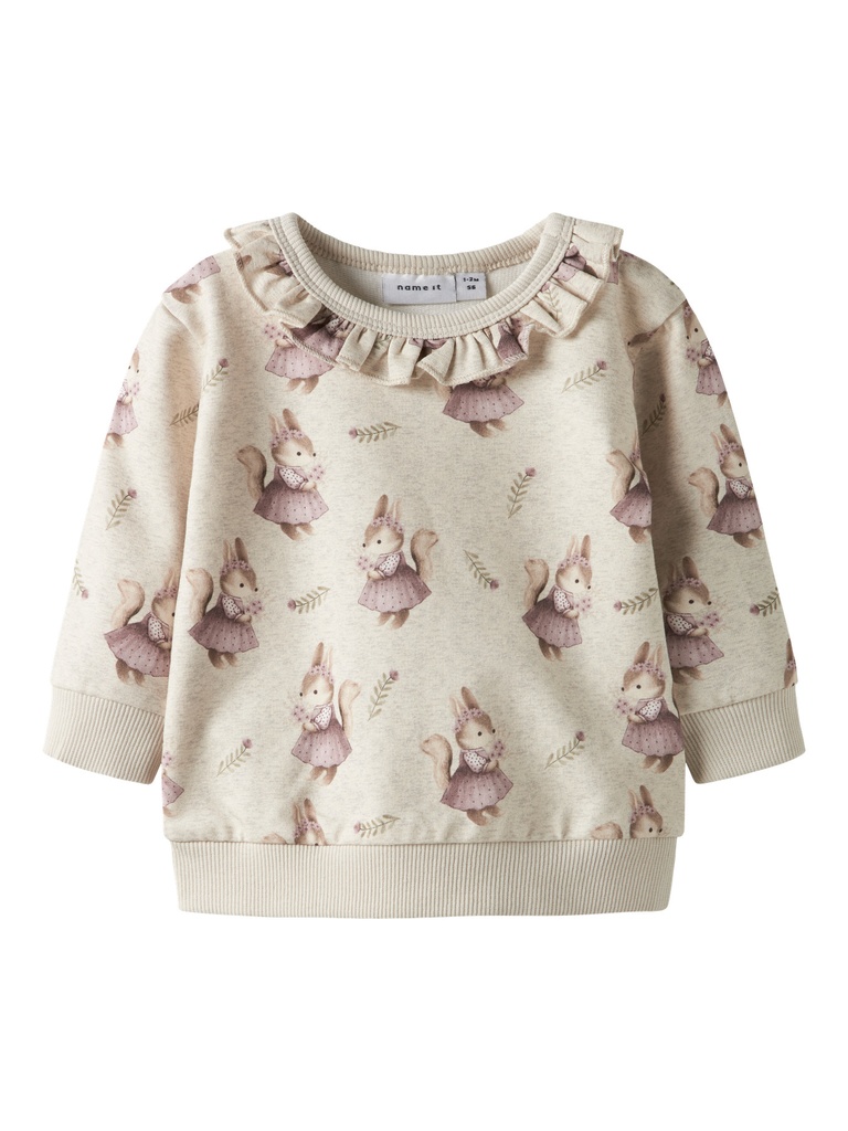 NAME IT BABY - NBF SHELLY LS SWEAT BRU - Peyote Melange