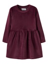 NAME IT MINI - NMF VELOA LS VELVET DRESS - Burgundy