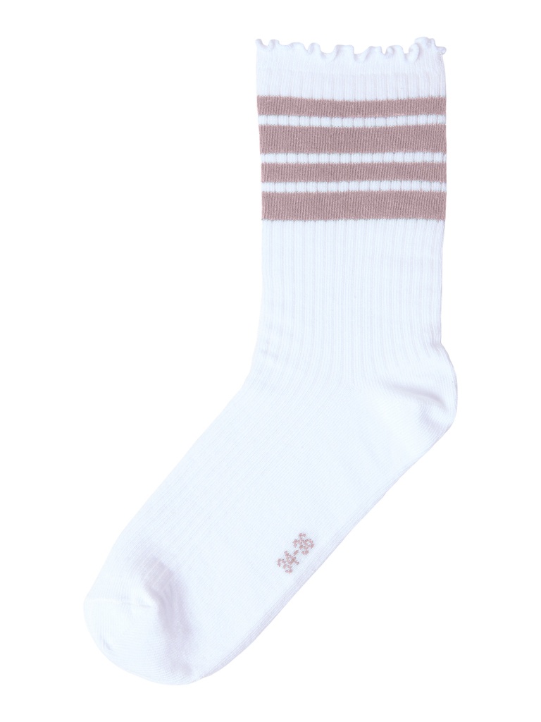 NAME IT KIDS - NKF SILLE STRIPE SOCK - Bright White Keepsake Lilac