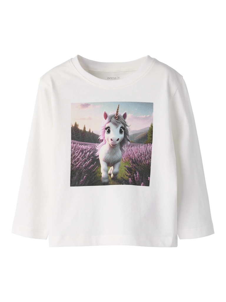 NAME IT MINI - NMF VOTEA LS NREG TOP - Cloud Dancer Lavender Unicorn
