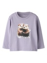 NAME IT MINI - NMF VOTEA LS NREG TOP - Lavender Gray Otter Friends