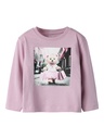NAME IT MINI - NMF VOTEA LS NREG TOP - Dawn Pink Shopping Bear