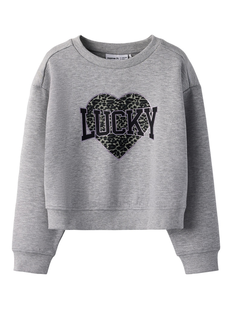 NAME IT KIDS - NKF BIMA LS RLX SHORT SWEAT UNB BOX - Grey Melange