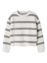 NAME IT MINI - NMF VNILLA LS SH KNIT - Cloud Dancer W. SHADOW STRIPES