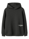 LMTD - NLN HEDITION LS BRU SWEAT W. HOOD - Pirate Black W. WHITE