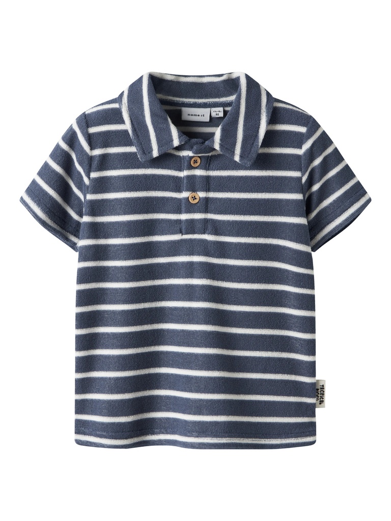 NAME IT MINI - NMM FINTI SS NREG TERRY POLO BOX - Vintage Indigo