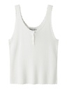 NAME IT KIDS - NKF FILISA KNIT STRAP TOP - Cloud Dancer