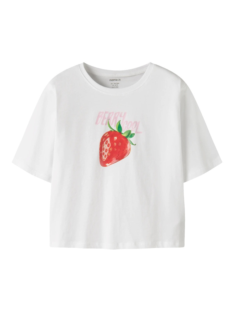 NAME IT KIDS - NKF FARINAZ SS NREG SHORT TOP BOX - Bright White