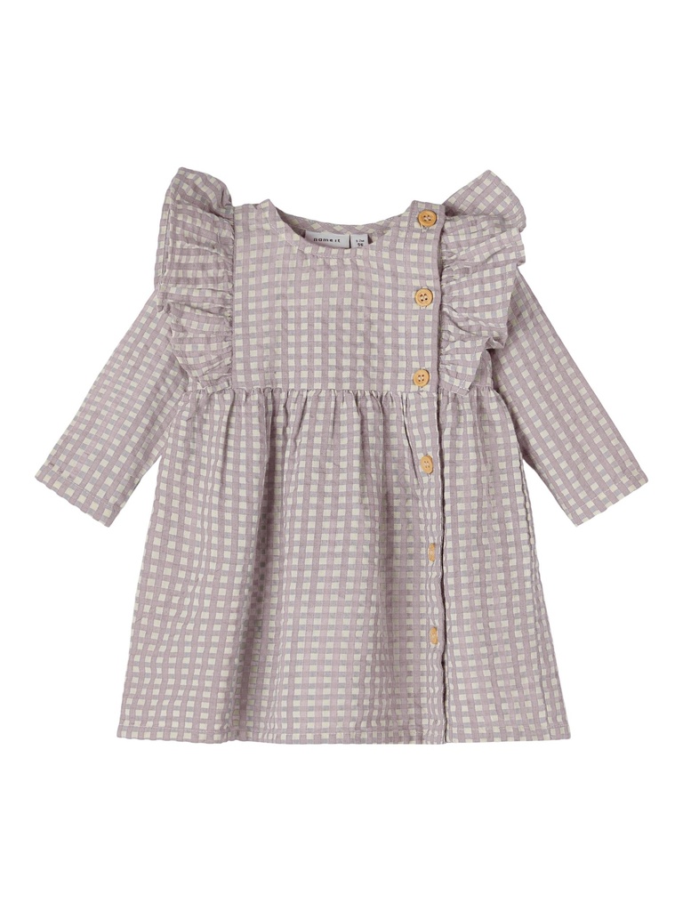 NAME IT BABY - NBF BETRINE LS DRESS - Violet Ice