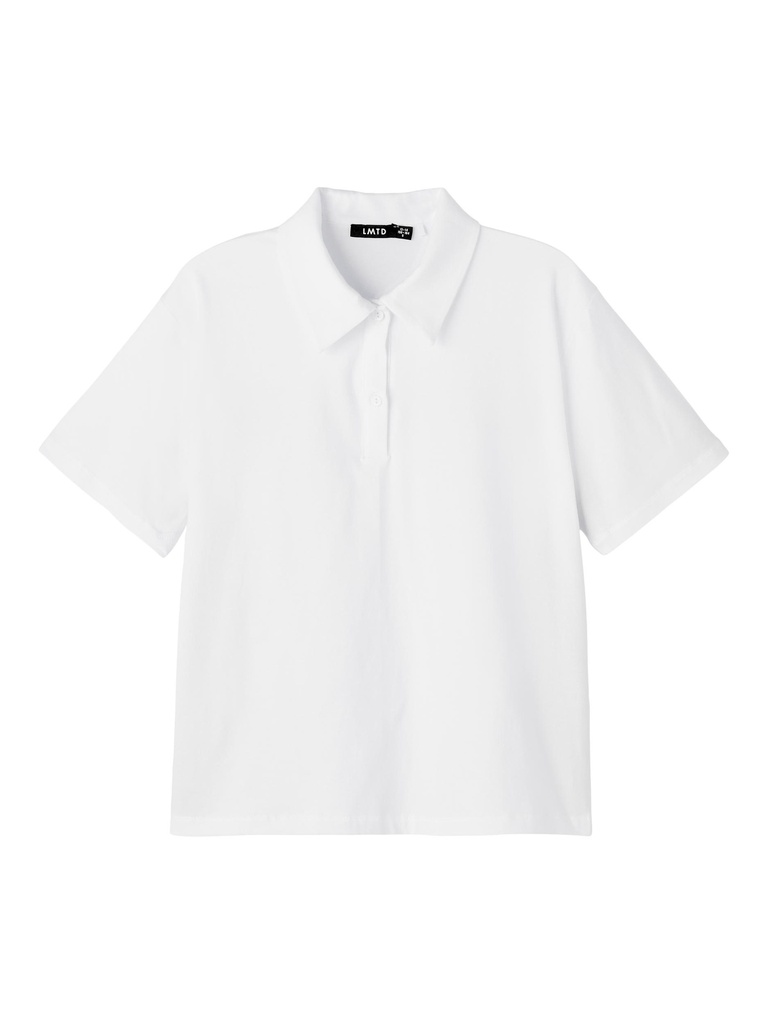 LMTD - NLF DINNI SS SHORT L POLO TOP - Bright White