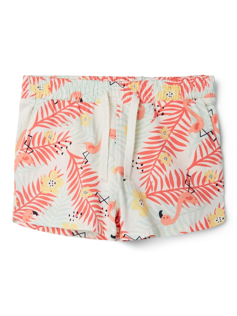NAME IT MINI - NMF VIGGA SHORTS FFFF - White Alyssum TROPICAL