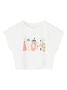 NAME IT MINI - NMF VILMA CAPSL CROP TOP FFF - White Alyssum