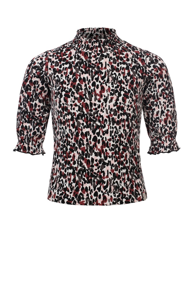 Looxs - 10Sixteen plisse top - camo leopard - 2201-5105-987