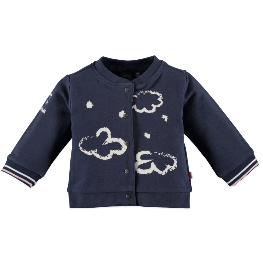 Baby Face - baby girls sweat cardigan - BLUE INDIGO