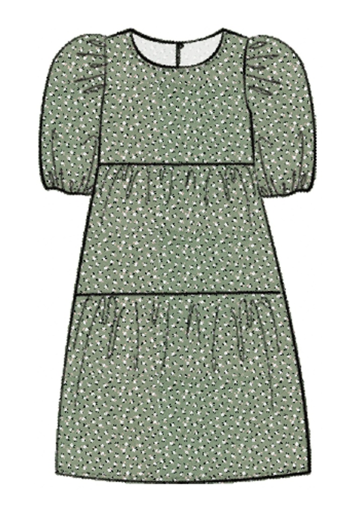 NAME IT KIDS - NKF HIMILU SS DRESS BOX - Silver Sage