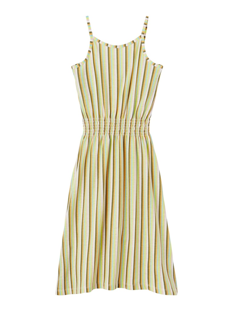 NAME IT KIDS - NKF JAIDA STRAP LONG DRESS - Bright White STRIPED