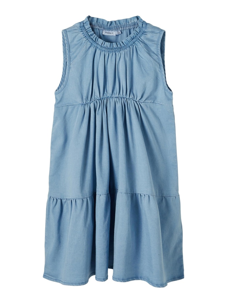 NAME IT MINI - NMF BATAS DNM 1496 S/L DRESS - Light Blue Denim
