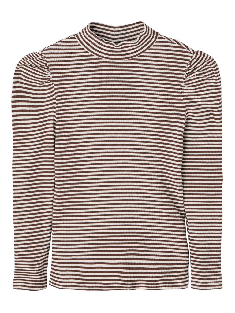 LMTD - NLF NALLAS LS S TURTLENECK TOP STRIPE - Chestnut