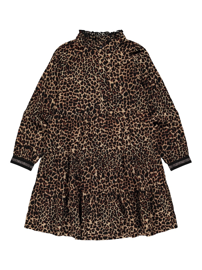 NAME IT KIDS - NKF NAGIRA LS DRESS N NOOS - Black LEO AOP