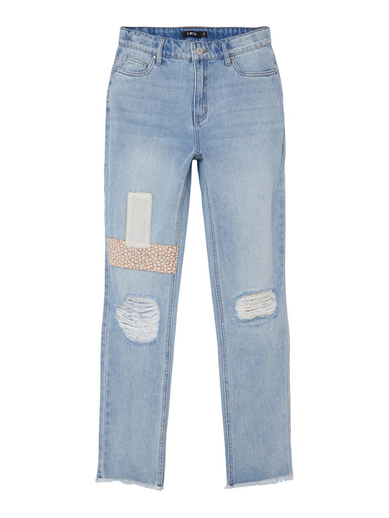 LMTD - NLF IZZAKUILT DNM HW MOM PANT - Light Blue Denim