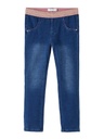NAME IT MINI - NMF SALLI SLIM SWE JEANS 1190-BO NOOS - Dark Blue Denim GOLD ROSE LUREX