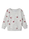 NAME IT MINI - NMN RACHRISTMAS SWEAT BRU - Light Grey Melange