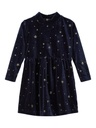 NAME IT MINI - NMF RALVET LS VEL DRESS - Dark Sapphire