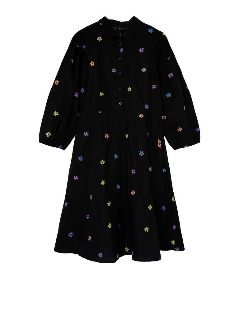 LMTD - NLF TEMB 3/4 DRESS - Black WITH COLOURED FLOWERS