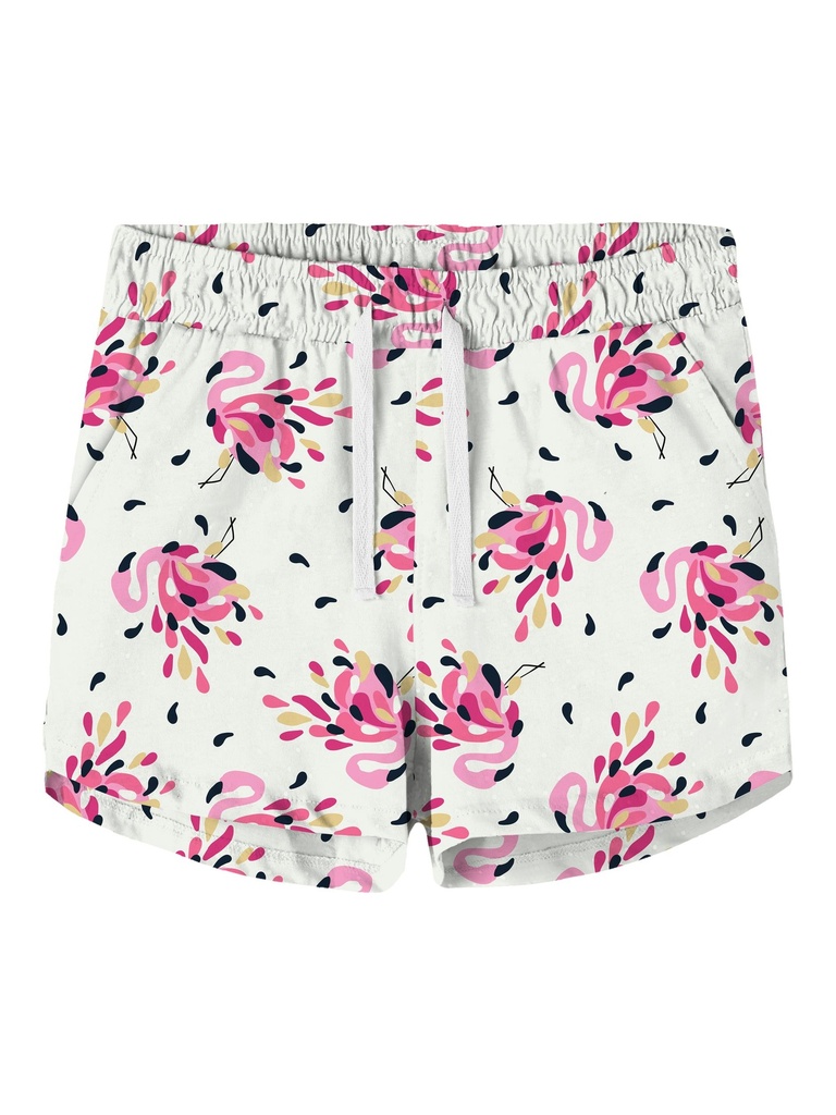 NAME IT KIDS - NKF VIGGA SHORTS F1 NOOS - White Alyssum ABSTRACT FLAMINGO