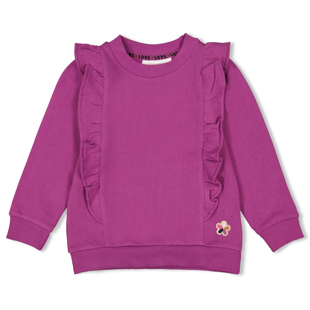 Jubel - Sweater ruches - Flowers For Life - Paars - 91600362