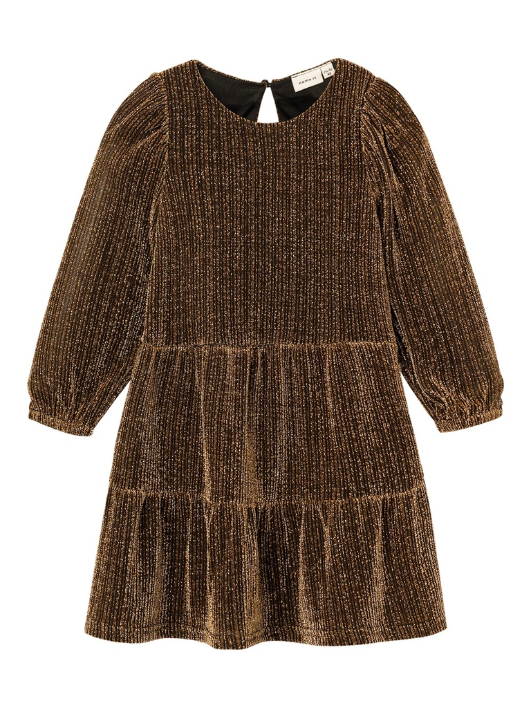 NAME IT MINI - NMF RISILK LS DRESS R - Gold Colour