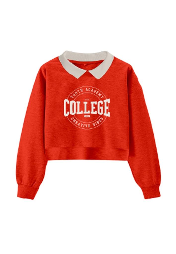 NAME IT KIDS - NKF NASMI LS SHORT LOOSE SWEAT BRU - Cherry Tomato
