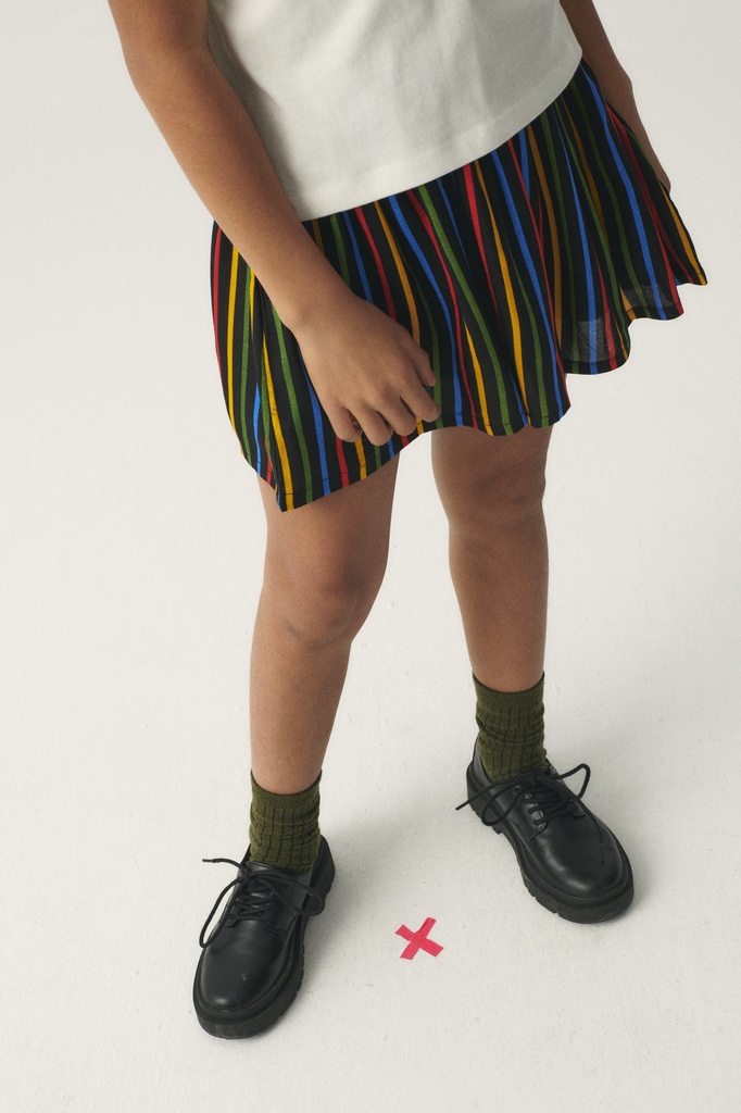 Compania Fantastica - Falda corta de niña con estampado de rayas multicolor - STRIPES 