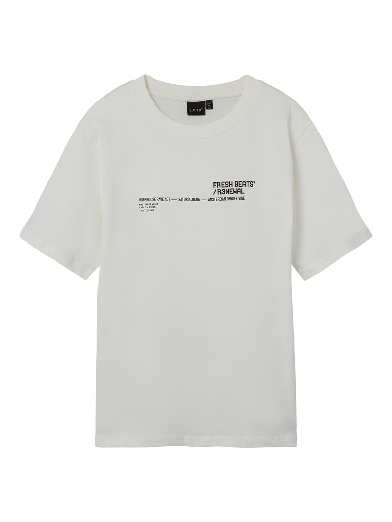 LMTD - NLM KEITH SS L TOP - White Alyssum BLACK FRONTPRINT
