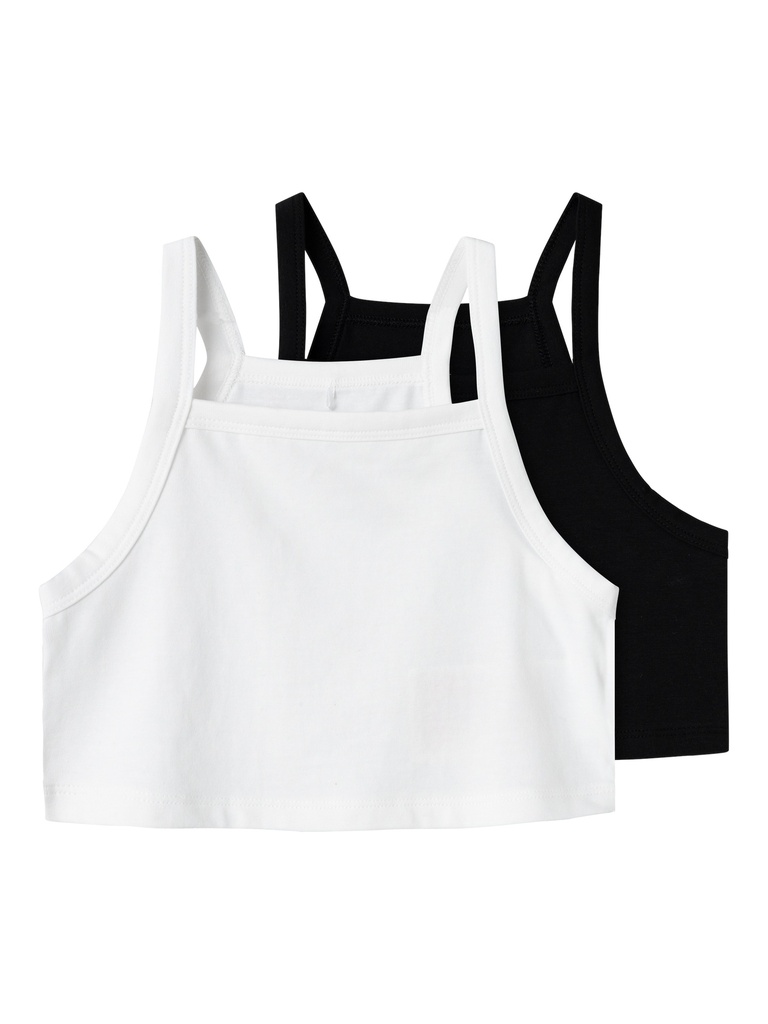 NAME IT KIDS - NKF VILINA 2P CROP TOP - Black Bright White