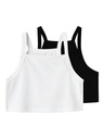 NAME IT KIDS - NKF VILINA 2P CROP TOP - Black Bright White