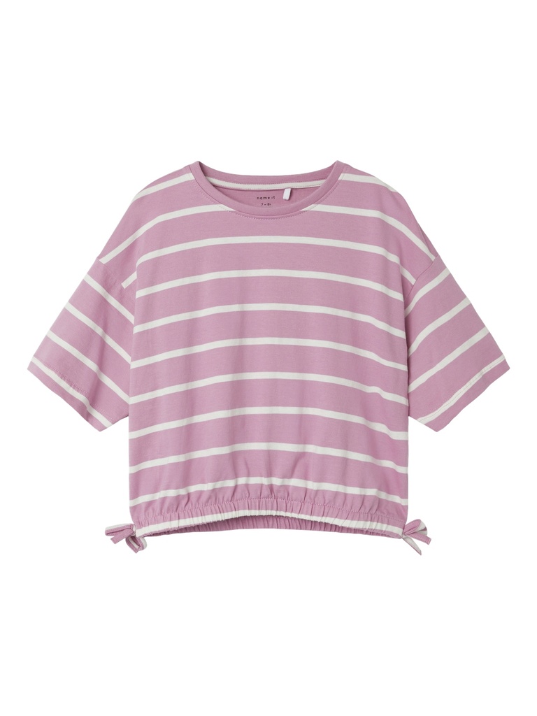 NAME IT KIDS - NKF FUNION SS CROPPED BOXY TOP - Cashmere Rose JET STREAM