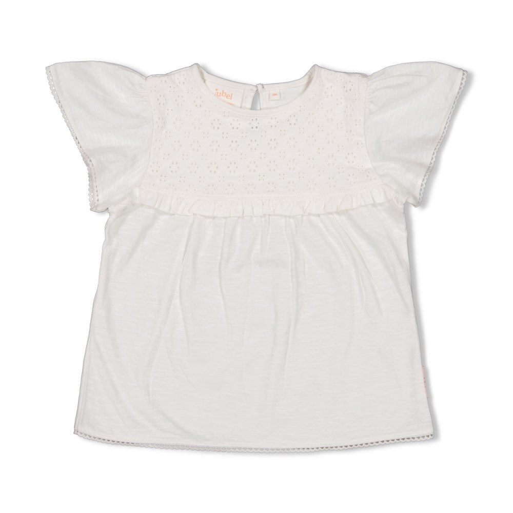 Jubel - T-shirt broderie - Berry Nice - Wit - 91700389