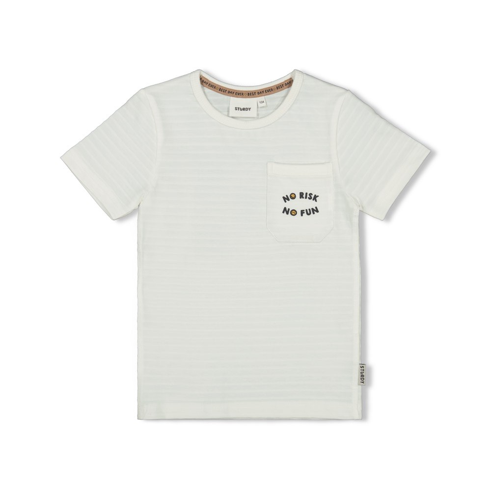 Sturdy - T-shirt borstzakje - Checkmate - Offwhite - 71700434