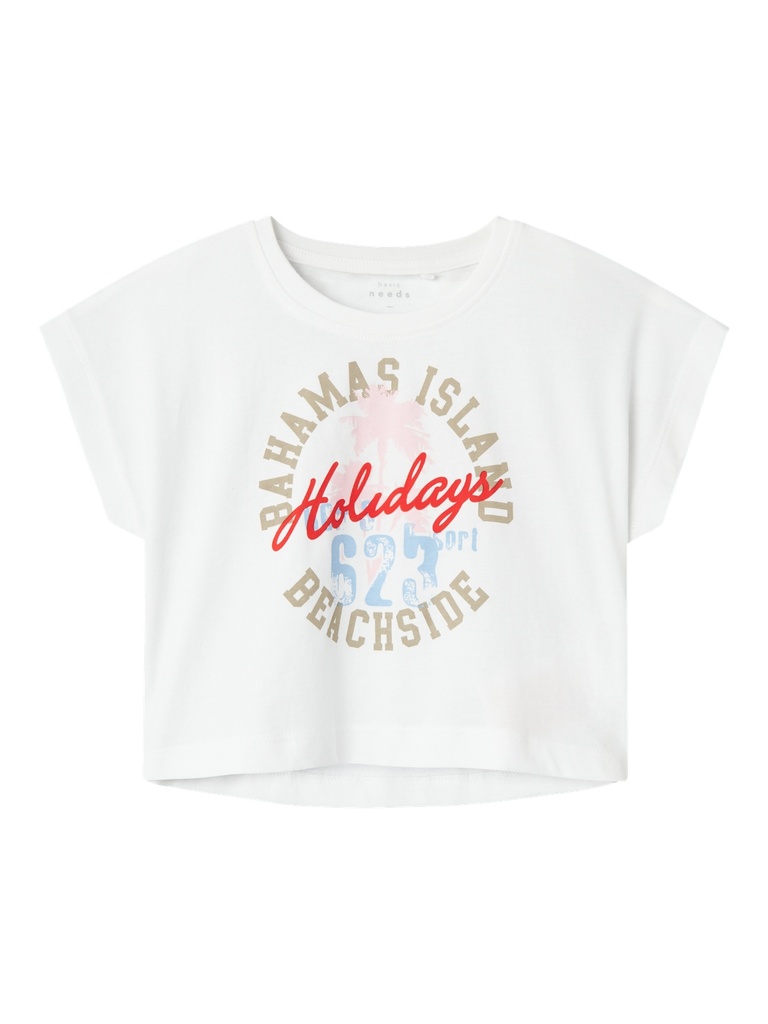 NAME IT KIDS - NKF VILMA CAPSL CROP TOP F1 NOOS - Bright White BAHAMAS