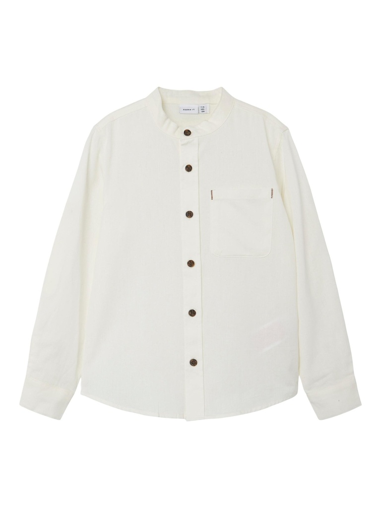 NAME IT KIDS - NKM FISH LS SHIRT FF NOOS - White Alyssum SOLID
