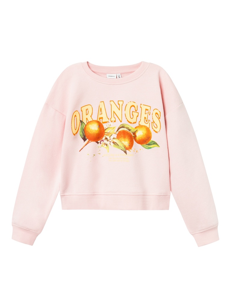 NAME IT KIDS - NKF HALENE LS LOOSE SHORT SWEAT UNB - Parfait Pink