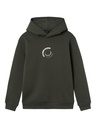LMTD - NLM KOSE LS SWEAT W. HOOD - Raven WHITE PRINT