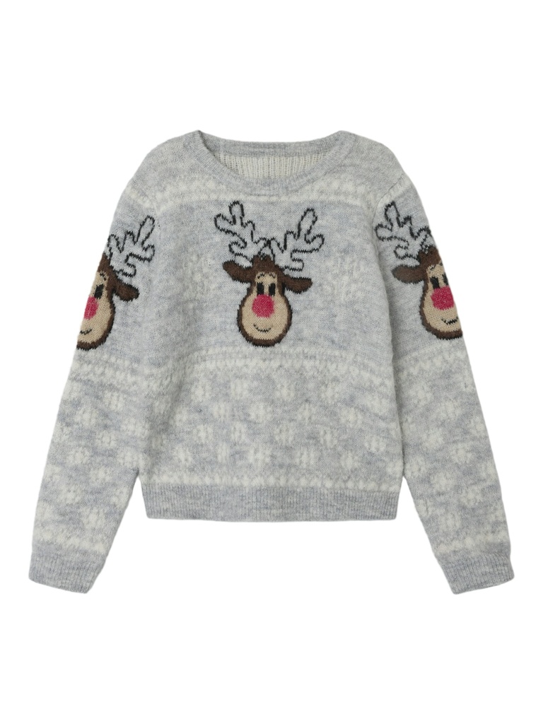 NAME IT KIDS - NKF RIHYGGE LS KNIT - Light Grey Melange